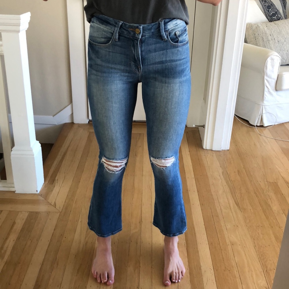 FRAME Le Crop Mini Boot in Stony Creek